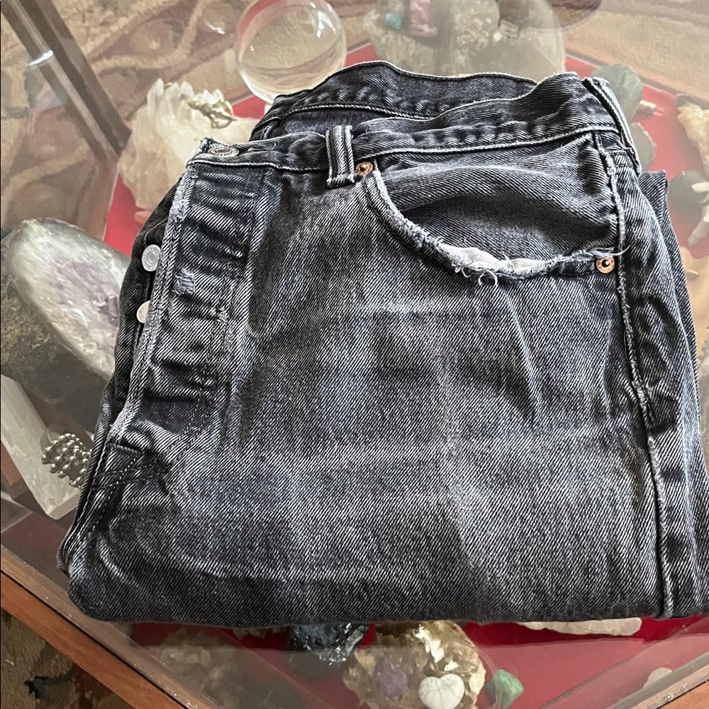Men's Black Distressed Jeans